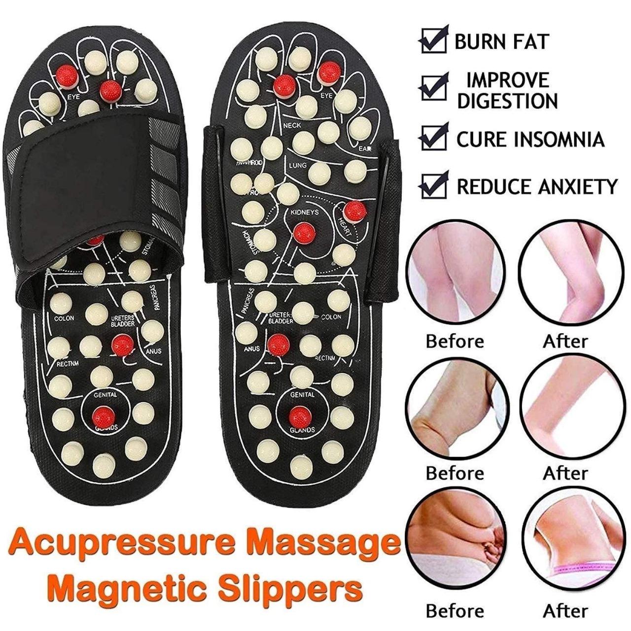 Manual Spring Acupressure and Magnetic Therapy Paduka Slippers for Full Body Blood Circulation