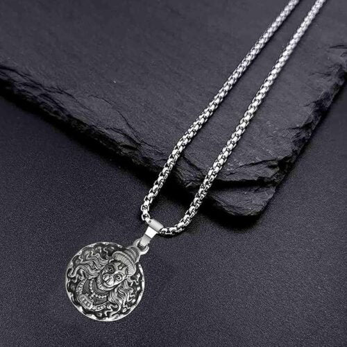 Lord Hanuman Silver Locket With Chain