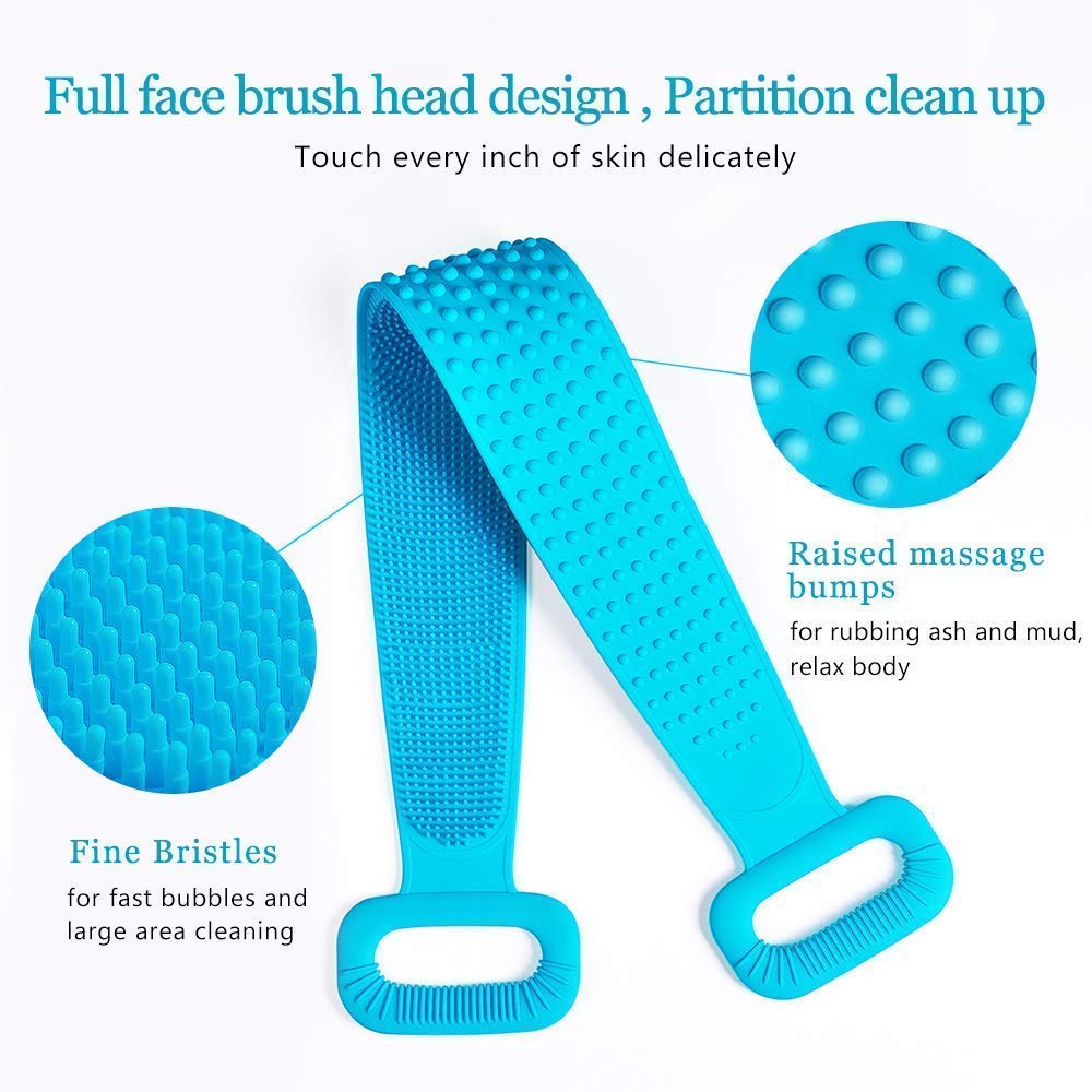 Dual Sided Back Scrubber and Massager Bath Belt